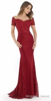 Thumbnail for your product : Morrell Maxie Illusion Short Sleeve Embellished Lace Evening Dress