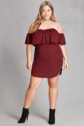 Forever 21 FOREVER 21+ Faux Suede Flounce Dress
