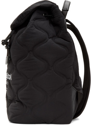 Dolce & Gabbana Black and White Quilted Logo Backpack
