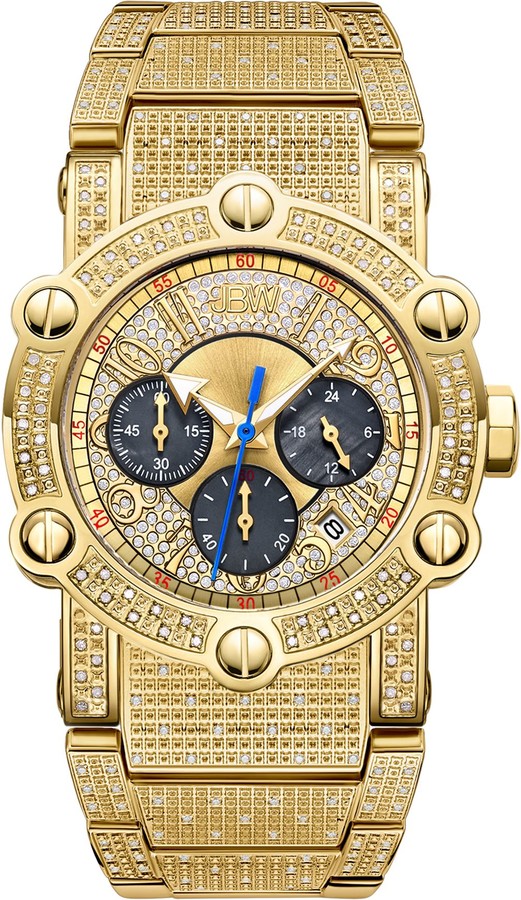 JBW Men's Phantom 1.00 cttw Diamond 18K Gold-Plated Watch