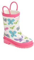 Thumbnail for your product : Hatley 'Ditsy Butterflies' Rain Boot (Walker & Toddler)