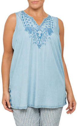 Valentina Loves Embroidered Notch Nk Tunic