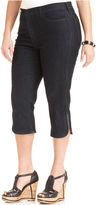 Thumbnail for your product : NYDJ Plus Size Devin Rhinestone Cropped Jeans, Dark Enzyme Wash