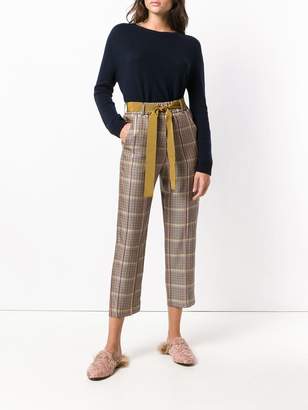 Alysi checked cropped trousers