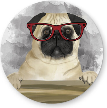 Begin Edition International Inc. Geek Carlin Animals Dog Round Outdoor Area Rug for Home Decor