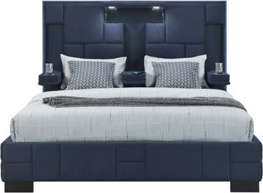 Brayden Studio Yaris Navy Blue Bed