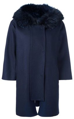 Ermanno Scervino Wool Coat With Fox Collar