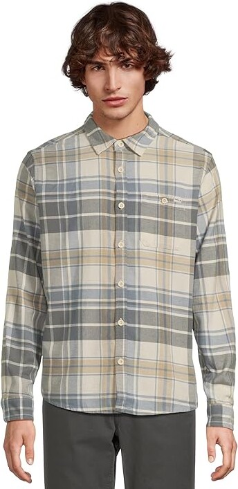 Hurley Portland Stretch Flannel Long Sleeve Men's Clothing Bone