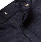 Thumbnail for your product : Ermenegildo Zegna Navy Slim-fit Tapered Puppytooth Techmerino Wool-jersey Suit Trousers - Navy