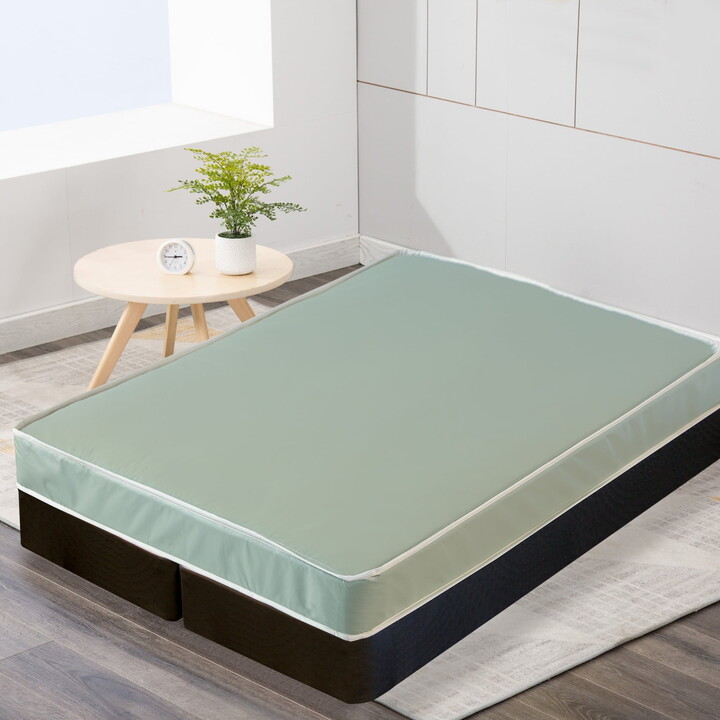 Continental Sleep, 8" Vinyl Medium Tight Top Hybrid Mattress & 4” Wooden Box Spring, Twin.