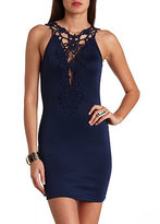 Thumbnail for your product : Charlotte Russe Crochet Plunging Bodycon Dress