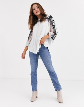 Free People Tripoli floral embroidered top