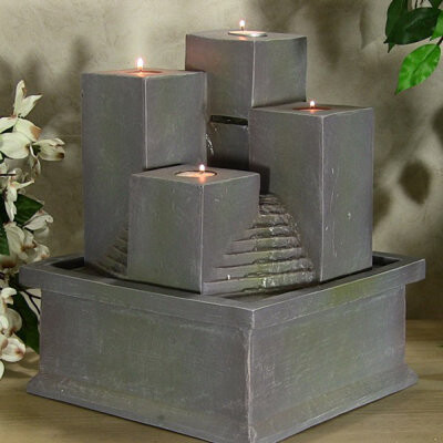 17 Stories Resin Tealight Pillar Fountain