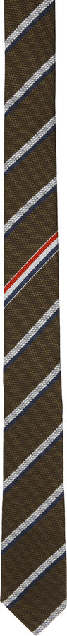Thom Browne Brown Classic Shadow Stripe Pique Weave Tie