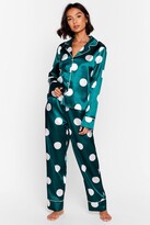 Thumbnail for your product : Nasty Gal Womens My Spotlight Satin Polka Dot Pajama Set