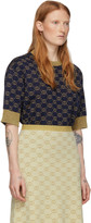 Thumbnail for your product : Gucci Navy and Gold Lurex GG Sweater