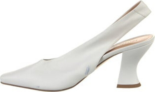 Bottega Veneta Leather Slingback Pumps White Semi-Pointed Toes Includes Dust Bag Unfortunately, due to restrictions, this item may not be eligible for shipping in all areas.