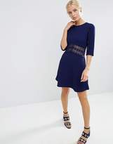Thumbnail for your product : ASOS Lace Insert Skater Dress
