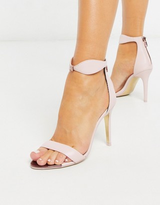 ted baker grey suede barely there block heeled sandals