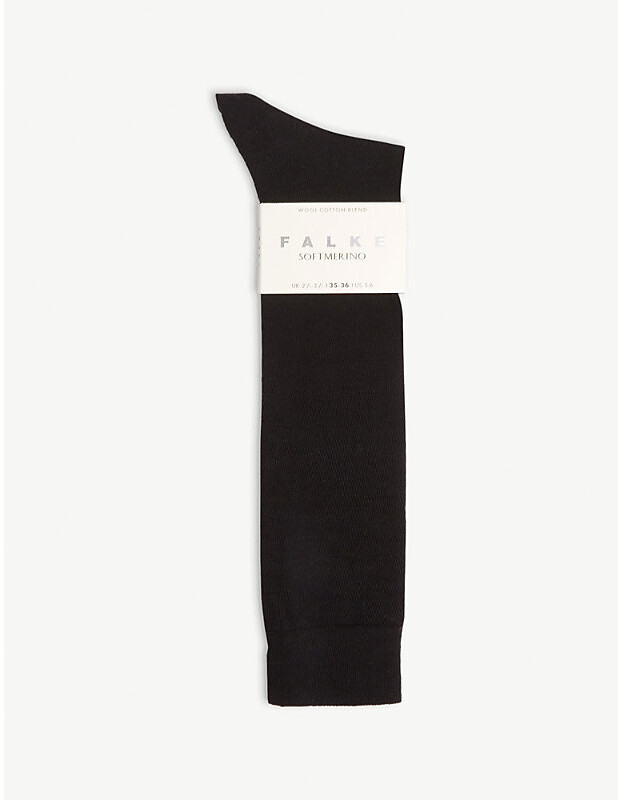 Falke Womens 3009 Black Softmerino Knee-High Socks Eur 37-38/4-5 Uk Women