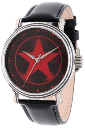 Marvel Avengers Mens Black Leather Strap Watch-Wma000207 Family