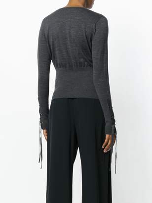 Neil Barrett laced detail knitted top