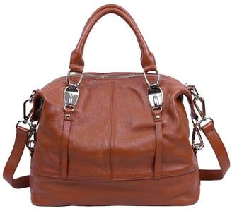 Qiwang Genuine Leather Luxury Style Soft Tote Top Handle Shoulder Crossbody Bag Satchel Purse Handbag for Women