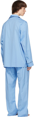 Brioni Blue Logo Embroidered Pyjama Set