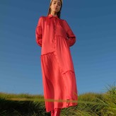 Thumbnail for your product : Bogdar Sheer Tiered Maxi Shirt-Dress