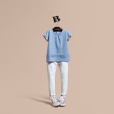 Thumbnail for your product : Burberry Pleat and Check Detail Cotton T-shirt