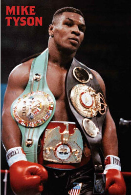 Mike Tyson 3 Heavyweight Belts 1987 Boxing - Graphic Art Print on Paper