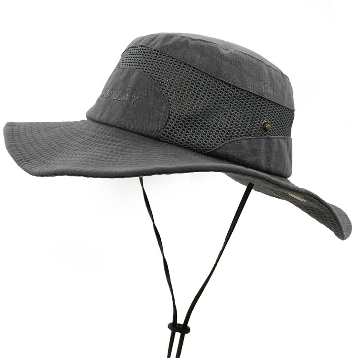 JAOAJ Mens Sun Hat Wide Brim Summer UV Protection Cotton Fishing Hat Uv