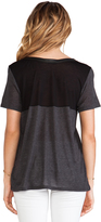 Thumbnail for your product : Heather Short Sleeve Leather Trim Tee