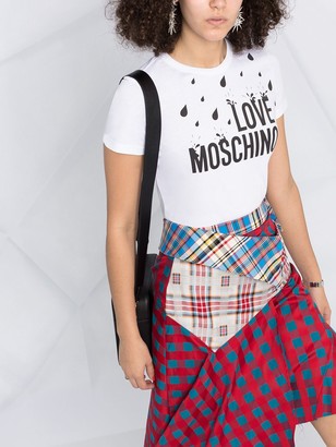 Love Moschino rain logo short sleeved T-shirt