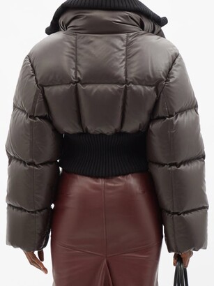 Givenchy High-neck Quilted Leather Down Jacket - Brown