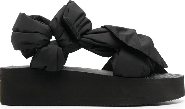 Red(V) Bow-Detail Sandals