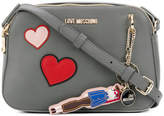 Thumbnail for your product : Love Moschino heart patches shoulder bag