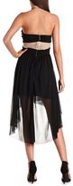 Thumbnail for your product : Charlotte Russe Pleated & Beaded Strapless High-Low Dress
