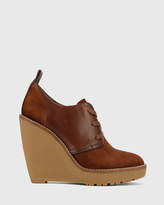 Thumbnail for your product : Tablyn Round Toe Lace Up Wedge Booties