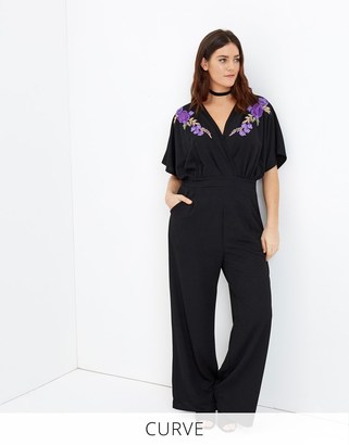 Girls On Film Curve Embroidered Jumpsuit