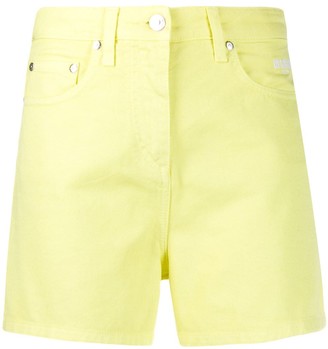 high waisted yellow denim shorts
