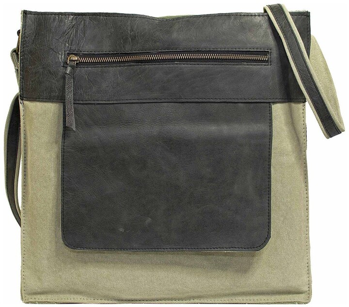Vintage Addiction Canvas Leather Trim Crossbody Bag ShopStyle