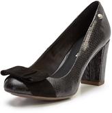 Thumbnail for your product : Hush Puppies Sissany Bow Leather Court Shoes - Black Snake