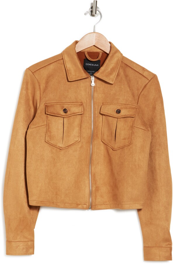 black suede crop jacket