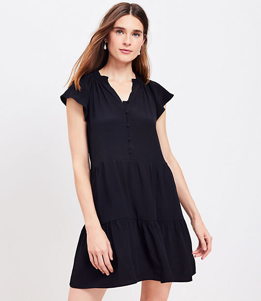 LOFT Flutter Tiered Swing Dress - ShopStyle