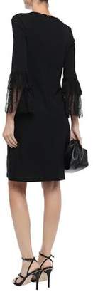 Michael Kors Collection Tiered Lace-paneled Stretch Crepe-jersey Dress