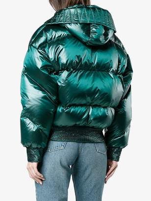 Ienki Ienki Green Dunlope puffer jacket with hood