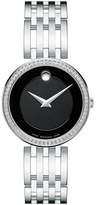 Thumbnail for your product : Movado Esperanza Diamond-Bezel Stainless Steel Bracelet Watch