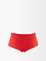 Thumbnail for your product : Carine Gilson Lace-trim Silk-satin Pyjama Shorts - Red