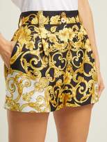 Thumbnail for your product : Versace Hibiscus Silk Shorts - Womens - Gold Multi